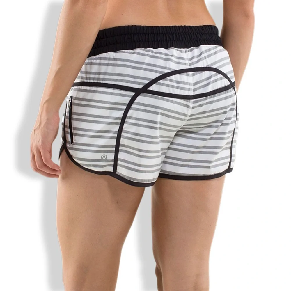 LULULEMON Run-Track Attack‎ Short Twin Stripe Black/Black